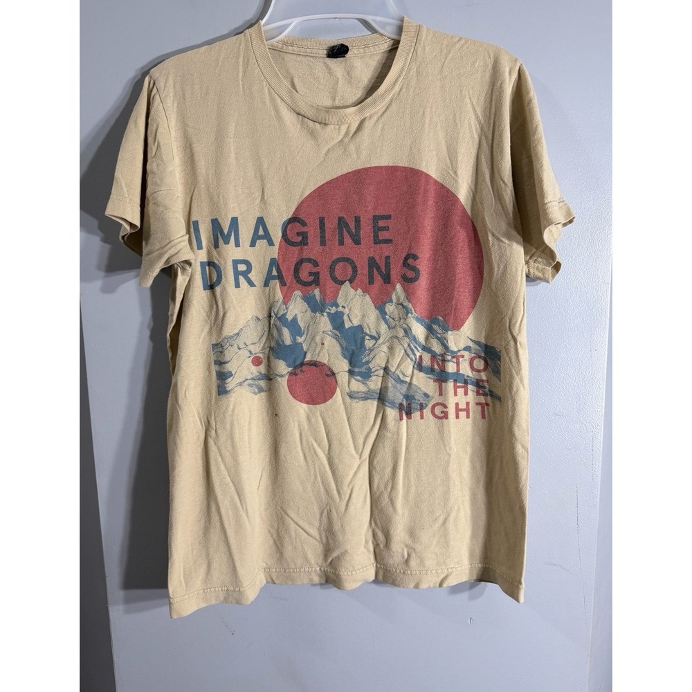 Imagine Dragons 2014 Into the night tan concert tshirt small men's Tultex tag